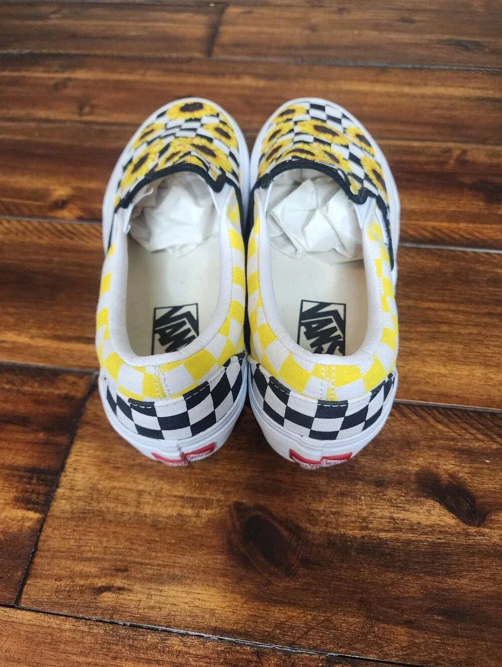 Vans Sunflower Checkerboard Classic Slip-On Platform Sneakers Size 8
